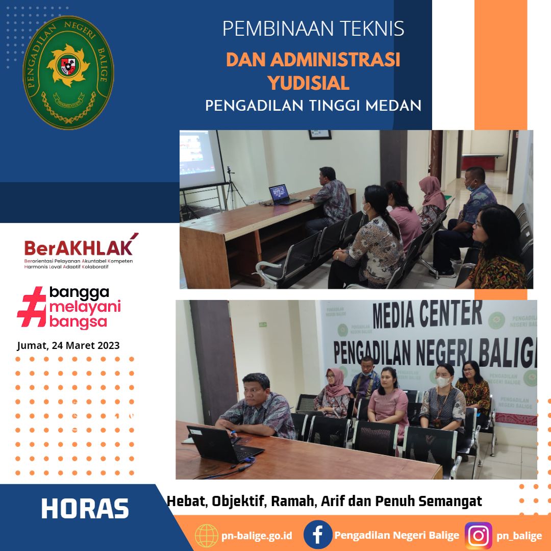 Pembinaan Teknis dan Administrasi Yudisial Pengadilan Tinggi Medan Melalui Aplikasi Zoom pada Hari Jumat 24/03/2023 Pembinaan Teknis dan Administrasi Yudisial Pengadilan Tinggi Medan Melalui Aplikasi Zoom pada Hari Jumat 24/03/2023